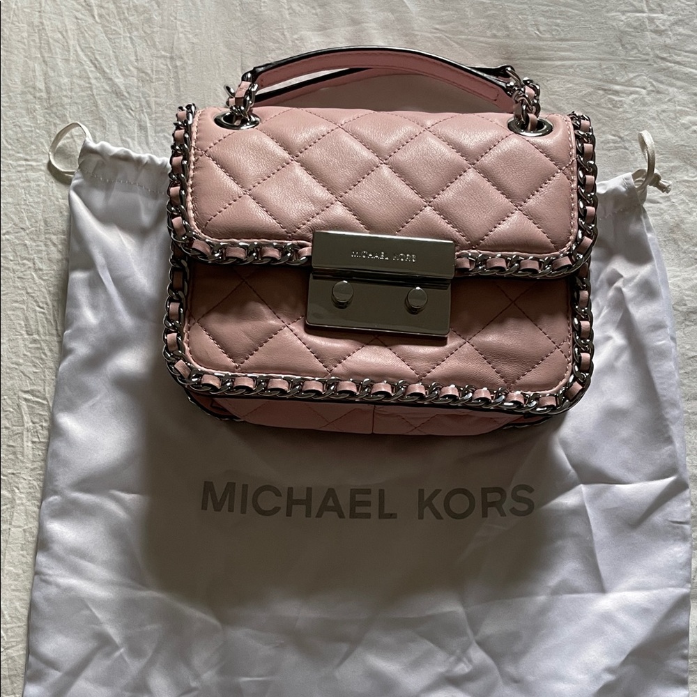 Michael Kors Blush Quilted Chain Shoulder Bag
